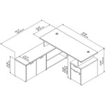  Bush Business Furniture Jamestown 60W L Shaped Desk with Drawers 