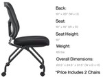Eurotech Seating Flip Series Folding and Nesting Chair NT1000 (2 Pack!)