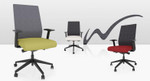Wyatt Seating Wyatt Freeride Gray Fabric Back Ergonomic Task Chair with Upholstered Seat