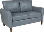  Flash Furniture Milton Park Plush Gray Leather Pillow Back Loveseat 