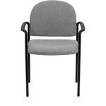  Flash Furniture Gray Fabric Stack Chair with Arms 
