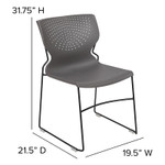  Flash Furniture Heavy Duty Gray Stack Chair with Black Frame 