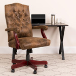  Flash Furniture Bomber Brown Tufted Suede Executive Swivel Office Chair 