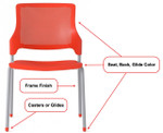 Global Total Office Global Stream Armless Polypropylene Multi Purpose Stack Chair