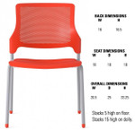 Global Total Office Global Stream Armless Polypropylene Multi Purpose Stack Chair