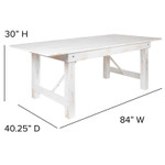  Flash Furniture 7' Distressed White Farm Table with Folding Legs 