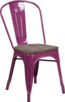  Flash Furniture Metal Restaurant Stack Chair with Wood Seat (Color Options!) 