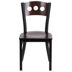  Flash Furniture Metal Restaurant Chair with 3 Circle Walnut Back and Seat 