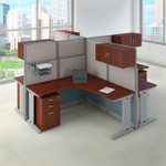  Bush Business Furniture Office In An Hour 4 Person L Shaped Cubicle Workstation 