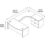  Bush Business Furniture Series C Bow Front Right Handed U Shaped Desk with 2 Drawer Lateral File Cabinet 