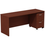  Bush Business Furniture Series C 72"W Credenza Desk with 2 Drawer Mobile Pedestal 