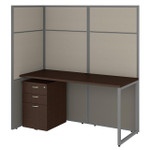  Bush Business Furniture Easy Office 60W Cubicle Desk with File Cabinet and 66H Panels 