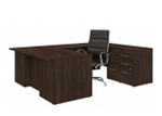  Bush Business Furniture Office 500 72W U Shaped Executive Desk with Drawers and High Back Chair Set 