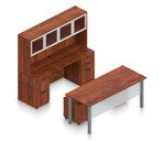  Offices To Go Superior Laminate Executive Writing Desk with Hutch and Storage 