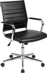  Flash Furniture Mid Back Black Ribbed Office Chair 