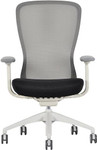  Eurotech Seating White Frame Exchange Chair with Black Seat and Charcoal Mesh Back 