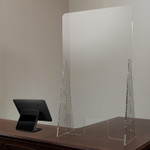  Flash Furniture 24"H x 42"L Acrylic Free-Standing Register Shield and Sneeze Guard 