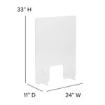  Flash Furniture 33"H x 24"L Acrylic Free-Standing Register Shield and Sneeze Guard 