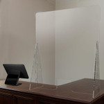  Flash Furniture 35"H x 42"L Acrylic Free-Standing Register Shield and Sneeze Guard 