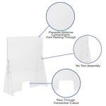  Flash Furniture 35"H x 42"L Acrylic Free-Standing Register Shield and Sneeze Guard 