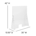  Flash Furniture 35"H x 42"L Acrylic Free-Standing Register Shield and Sneeze Guard 