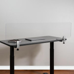  Flash Furniture 12"H x 55"L Clamp-On Acrylic Desk Partition 