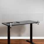  Flash Furniture 12"H x 60"L Clamp-On Acrylic Desk Partition 