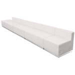  Flash Furniture 6 Piece Modular White LeatherSoft Reception Area Lounge Bench 