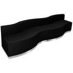  Flash Furniture Alon Series 4 Piece Curved Black Reception Configuration 