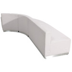 Flash Furniture White LeatherSoft Alon 3 Piece Lounge Sectional 