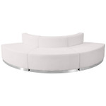  Flash Furniture White LeatherSoft Alon Curved Lounge Sectional 