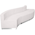  Flash Furniture White LeatherSoft Alon 3 Piece Contoured Sectional Set 