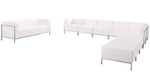  Flash Furniture Imagination Series Tufted White Lounge Furniture Set with Metal Trim 