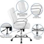  Flash Furniture High Back White LeatherSoft Office Chair 