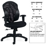 Global Total Office Global Tye Mesh Mid-Back Chair with Leather Trim and Fabric Seat 
