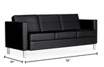 Global Total Office Global Citi Genuine Leather Three Seat Sofa 7877