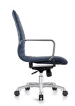 Woodstock Marketing Woodstock Janis Mid Back Blue Nappa Leather Office Chair