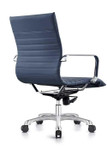 Woodstock Marketing Woodstock Janis Mid Back Blue Nappa Leather Office Chair