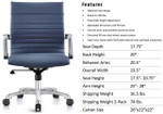 Woodstock Marketing Woodstock Janis Mid Back Blue Nappa Leather Office Chair