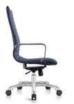 Woodstock Marketing Woodstock Janis Euro Style Nappa Blue Leather Ribbed Back Office Chair