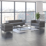  Flash Furniture Regal Gray Leather 3 Piece Reception Seating Set 