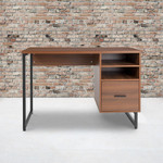  Flash Furniture Lincoln Rustic Walnut Computer Desk 