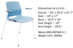 KFI Studios KFI IMME Stackable Polypropylene Guest Chair with Arms