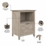 Bush Business Furniture Bush Furniture Key West Small Coffee Bar with Drawer in Washed Gray 