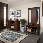 Bush Business Furniture Bush Furniture Key West Entryway Storage Set with Hall Tree, Shoe Bench and 2 Door Cabinet 