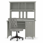 Bush Business Furniture Bush Furniture Salinas 48W Computer Desk with Hutch and Mid Back Tufted Office Chair 