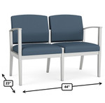  Lesro Amherst Steel Collection 2 Person Guest Sofa Bench AS2101 