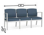  Lesro Amherst Steel Collection 3 Person Guest Sofa Bench AS3101 