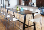  KFI Studios Midtown Standing Height 10' Wood Top Collaborative Table (Available with Power!) 