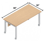 Global Total Office Global Edventure 60"W x 30"D Mobile Training Desk ENTD6030C 